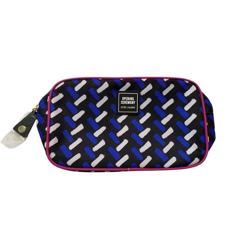 Opening Ceremony x Estee Lauder Geometric Print Pink Trim Makeup Cosmetic Bag